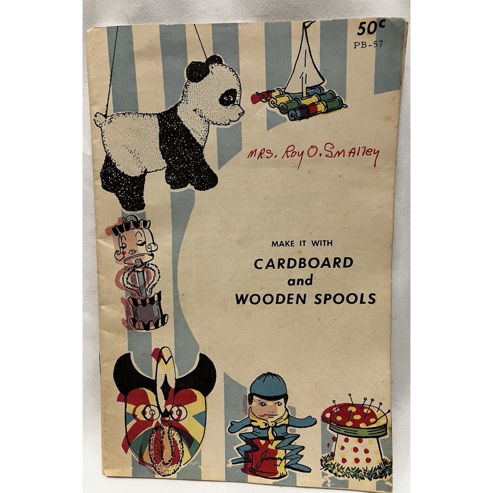 VTG 1965 Craft Library Vol. 8 Make It W Cardboard Wooden Spools Toys DIY Book